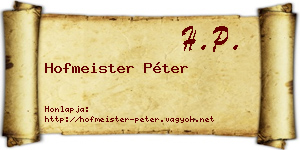 Hofmeister Péter névjegykártya